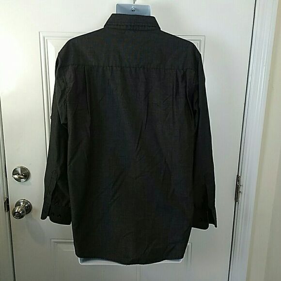 (3/$20) Beverly Hills Polo Club black button front shirt - Picture 7 of 8